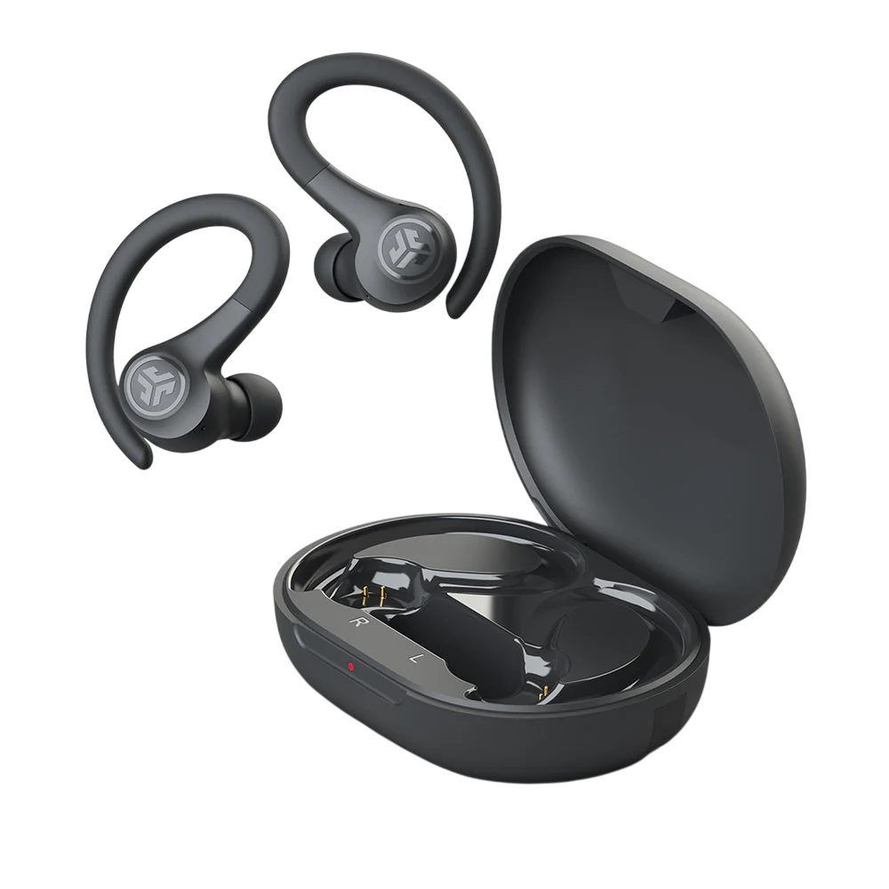 JLab Go Air Sport wireless workout earbuds with secure ear hook design